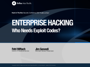 Who Needs Exploit Codes? - Hack In The Box Security Conference