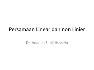 Persamaan Linear - Ananda Sabil Hussein,Ph.D