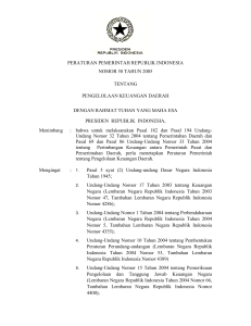 peraturan pemerintah republik indonesia nomor 58 tahun 2005