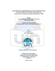 ANALISIS DATA SEISMOGRAM UNTUK MENENTUKAN