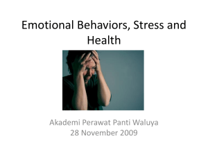 Emotional Behaviors, Stress and Health