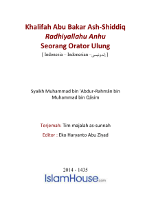 Khalifah Abu Bakar Ash-Shiddiq Radhiyallahu Anhu Seorang Orator