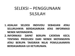 seleksi * penggunaan silsilah