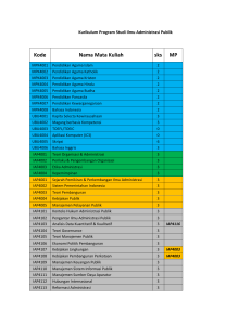 Alur dan Kode Mata Kuliah untuk Program Studi Ilmu