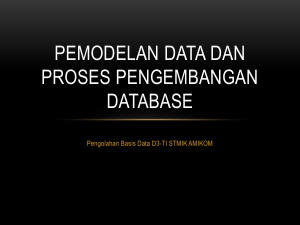 pemodelan data dan proses pengembangan database - E