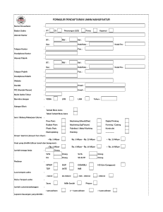 FORMULIR PENDAFTARAN UMKM MANUFAKTUR