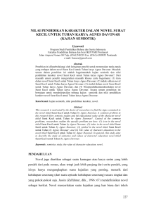 nilai pendidikan karakter dalam novel surat kecil untuk tuhan karya