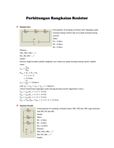 Perhitungan Rangkaian Resistor Resistor Seri Dari gambar di