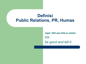 Definisi Public Relation, PR, Humas