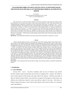 analisis dinamika fluktuasi tss (total suspended solid)