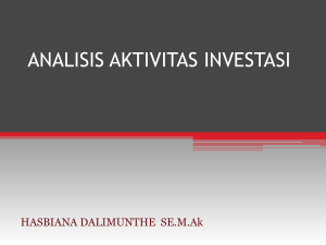 analisis aktivitas investasi - Hasbiana Dalimunthe, SE, M.Ak