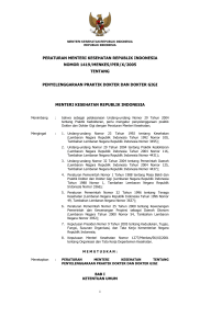 peraturan menteri kesehatan republik indonesia nomor