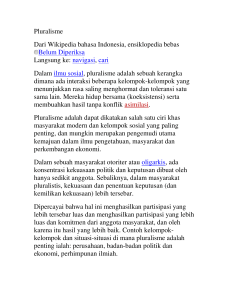 Pluralisme Dari Wikipedia bahasa Indonesia, ensiklopedia bebas