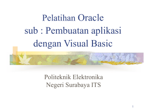 Pelatihan Oracle sub - Politeknik Elektronika Negeri Surabaya