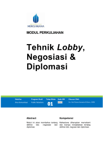 Modul Teknik Lobby, Negosiasi dan Diplomasi