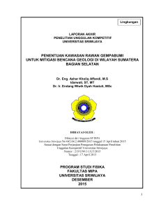 penentuan kawasan rawan gempabumi untuk mitigasi bencana