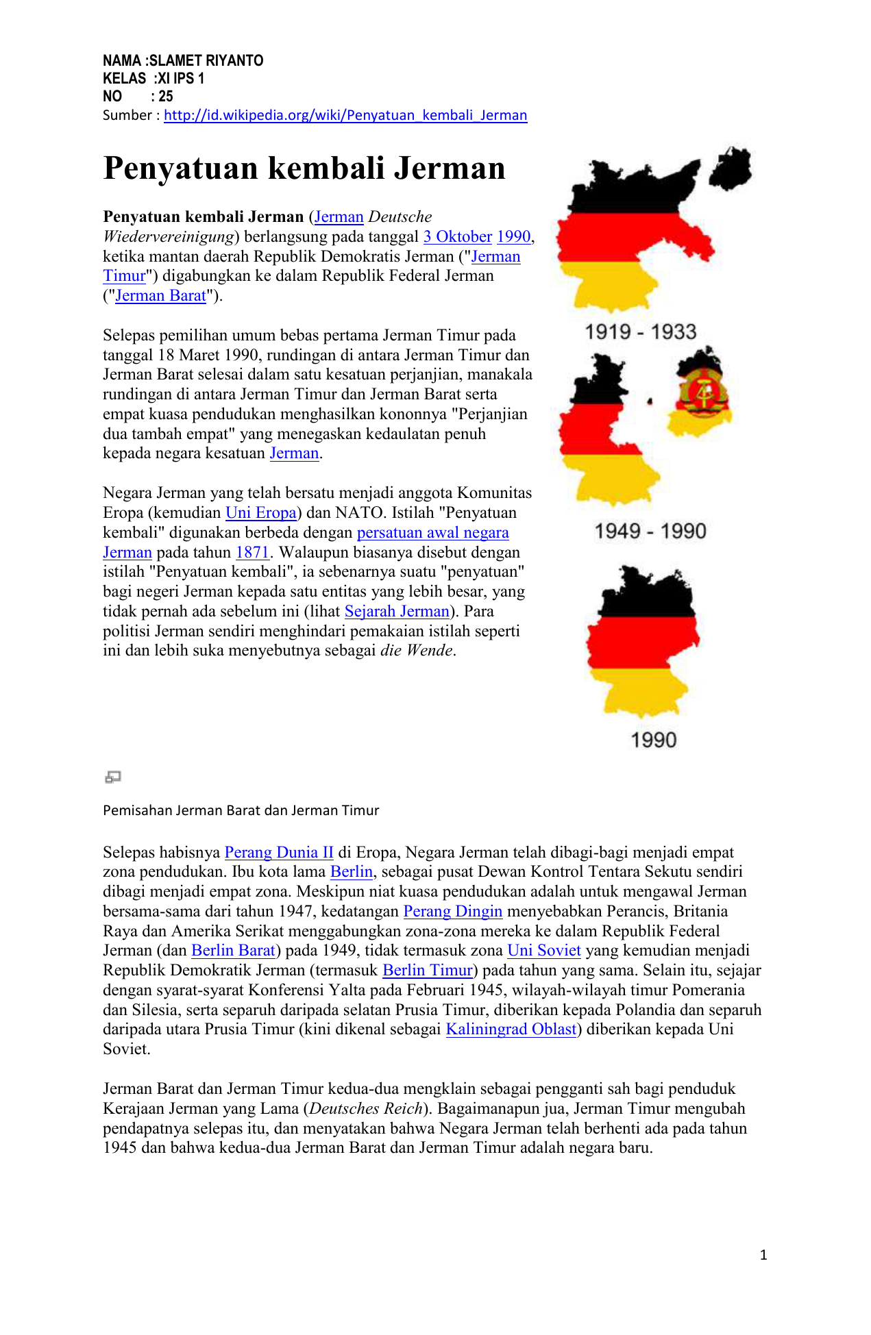 Jerman Barat Dan Jerman Timur Bersatu Pada Tahun - Tentang ...