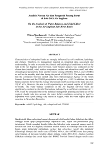 Analisis Neraca Air dan Pengaruh Pasang Surut di Sub