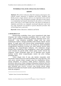 PENDIDIKAN ISLAM DI ANDALUSIA DAN SISILIA Afifuddin* Abstract