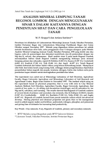 Analisis Mineral Lempung Tanah Regosol Lombok Dengan