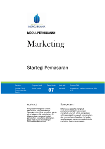 Strategi Pemasaran - Universitas Mercu Buana