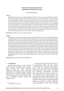 diskursus nasionalisme dan demokrasi perspektif islam