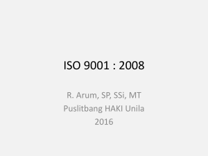 ISO 9001 : 2008 - Puslitbang HAKI Unila
