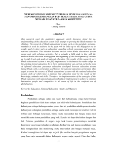 17 merekonstruksi sistem pendidikan hindu dalam upaya