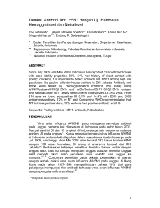 Deteksi Antibodi Anti H5N1 dengan Uji Hambatan Hemagglutinasi
