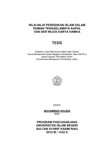 nilai-nilai pendidikan islam dalam roman tenggelamnya kapal van