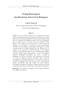 Teologi Konvergensi dan Kerukunan Antar Umat Beragama