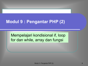 Modul 9 : Pengantar PHP (2) - elista:.
