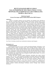 revitalisasi kearifan lokal dalam perspektif