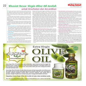 22 Khasiat Besar Virgin Olive Oil Arofah