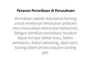 Peranan Persediaan di Perusahaan