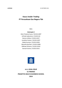 Kasus Insider Trading PT Perusahaan Gas Negara Tbk