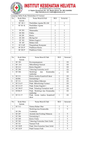 data kode matkul s1