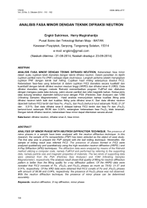 analisis fasa minor dengan teknik difraksi neutron