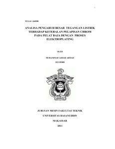 analisa pengaruh besar tegangan listrik terhadap ketebalan