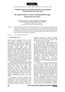 Pemberdayaan Keterampilan Berpikir Kreatif melalui