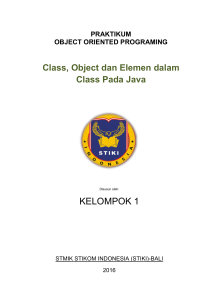 Class, Object dan Elemen dalam Class Pada Java
