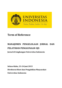 TOR_Manajemen Pengelolaan Jurnal dan Pelatihan