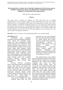 pengaruh biaya sosial dan individu terhadap - e