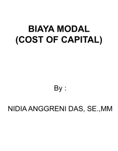 biaya modal (cost of capital)
