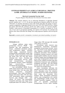 estimasi permintaan agregat regional provinsi jambi