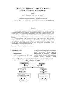 desentralisasi fiskal dan penciptaan stabilitas keuangan daerah