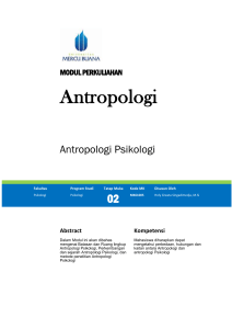 Konsep dan Teori Antropologi Psikologi