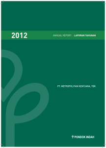 pt. metropolitan kentjana, tbk annual report