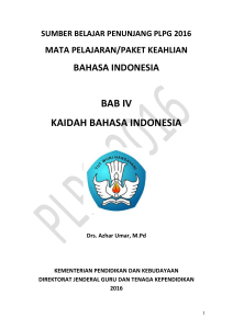bab iv kaidah bahasa indonesia - Fakultas Keguruan dan Ilmu