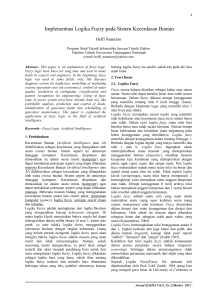 Implementasi Logika Fuzzy pada Sistem Kecerdasan Buatan